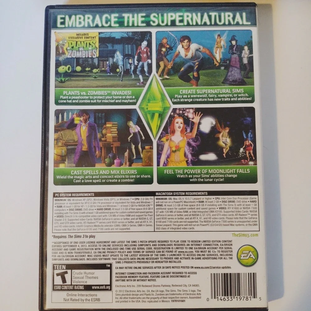 The Sims 3 Expansion Pack Bundle PC Mac Supernatural Generations World Adventure
